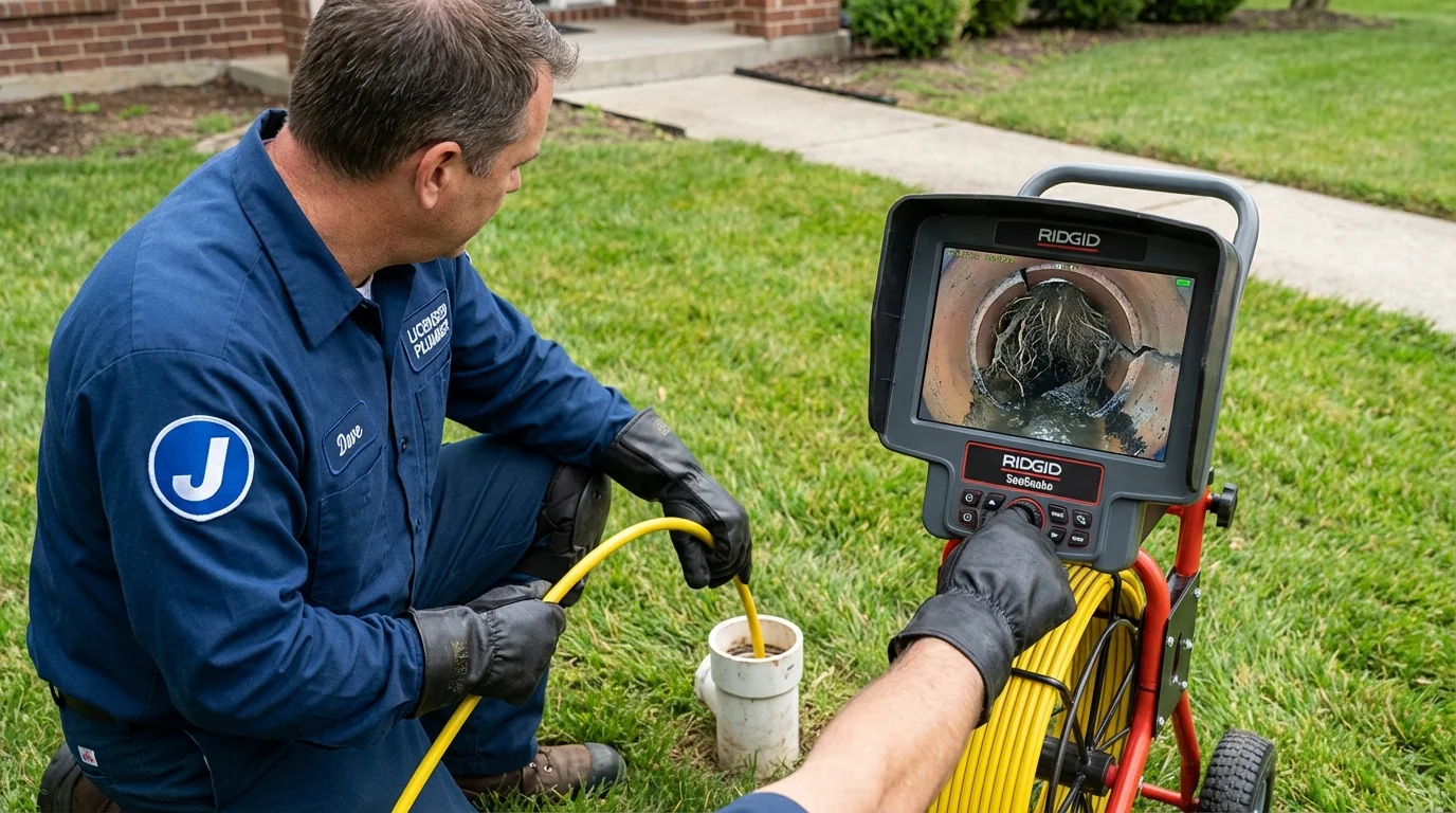 Sewer camera inspection being performed by Johns Plumbing LLC in Argos